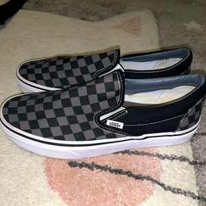 Vans Slip-On Black & Pewter Checkered Skate Shoes